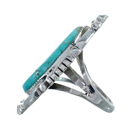 Native American Turquoise Sterling Silver Navajo Ring Size 6-3/4 AX126194