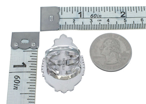 Native American Turquoise Sterling Silver Navajo Ring Size 6-3/4 AX126194