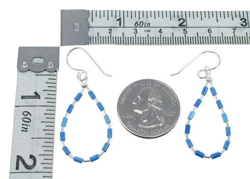 Man Made Denim Lapis Liquid Sterling Silver Hook Dangle Earrings JX126770