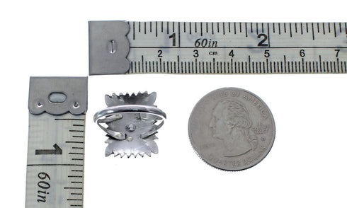 Native American Authentic Sterling Silver Coral Ring Size 6-1/4 AX127245