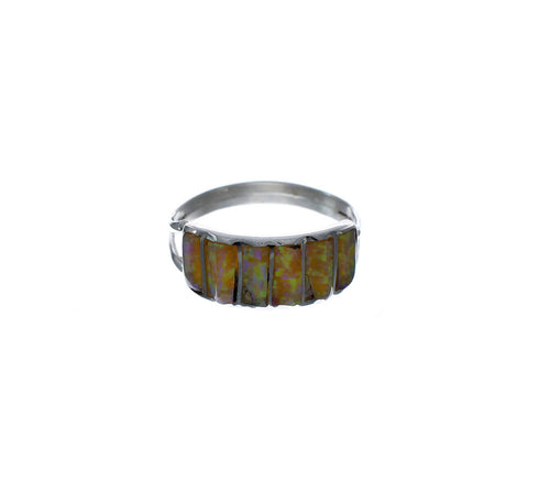 Yellow Opal Authentic Sterling Silver Zuni Ring Size 8-1/2 AX127133