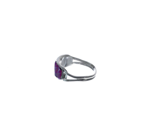 Pink Opal Authentic Sterling Silver Zuni Ring Size 5 AX127207