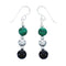 Sterling Silver Malachite Onyx Bead Hook Dangle Earrings JX127216