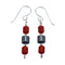 Coral Hematite Navajo Sterling Silver Bead Hook Dangle Earrings AX127340