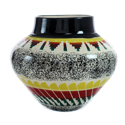 Native American Pottery Hand Crafted Navajo Pot By Agnes Woods JX127364