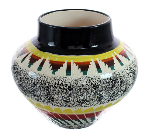 Native American Pottery Hand Crafted Navajo Pot By Agnes Woods JX127364