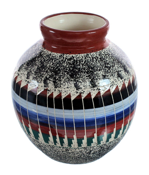 Native American Pottery Hand Crafted Navajo Pot By Agnes Woods JX127360
