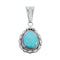 Turquoise Authentic Twisted Sterling Silver Navajo Pendant AX127435
