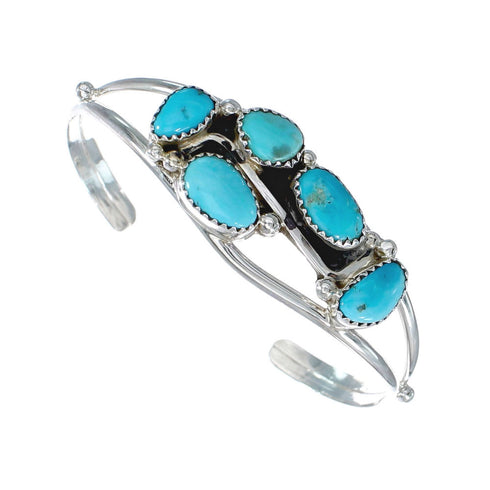 Native American Navajo Turquoise Sterling Silver Cuff Bracelet AX127485