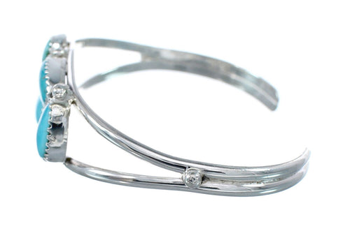 Native American Navajo Turquoise Sterling Silver Cuff Bracelet AX127485