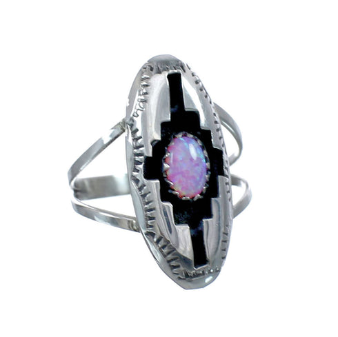 Navajo Sterling Silver Pink Opal Ring Size 10 AX127521