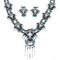 Zuni Sterling Silver Multicolor Thunderbird Necklace And Earrings Set AX127536