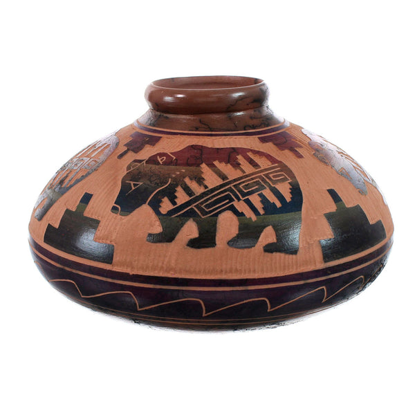 Navajo Horse Hair Hand Crafted Bear Pot By Artist Carol Johnson AX127555