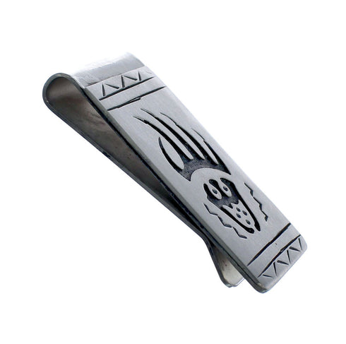 Native American Genuine Sterling Silver Bear Paw Money Clip JX127766
