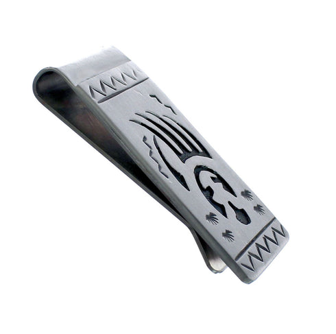 Native American Genuine Sterling Silver Bear Paw Money Clip JX127767