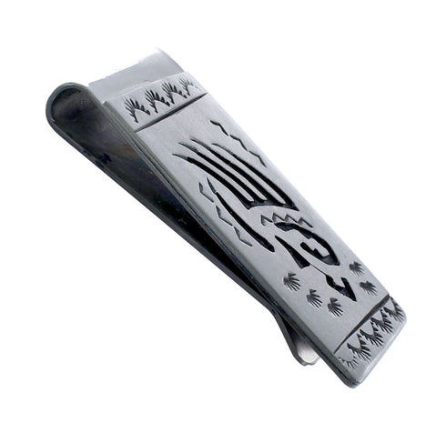 Native American Genuine Sterling Silver Bear Paw Money Clip JX127768