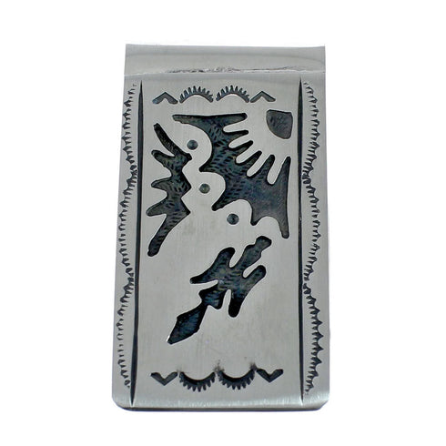 Native American Genuine Sterling Silver Thunderbird Money Clip JX127787
