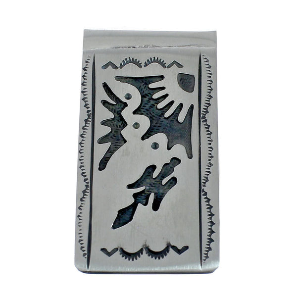 Native American Genuine Sterling Silver Thunderbird Money Clip JX127787