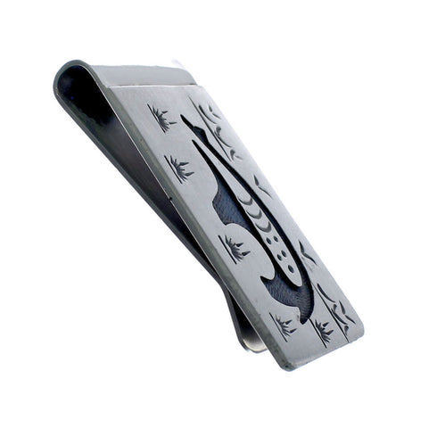 Native American Genuine Sterling Silver Bear Money Clip JX127791