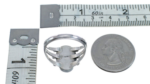 Sterling Silver And Onyx Navajo Ring Size 8-3/4 AX127853