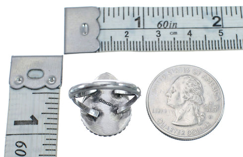 Onyx And Silver Navajo Native American Ring Size 6-1/4 AX127835