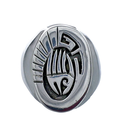 Native American Sterling Silver Water Wave Bear Paw Ring Size 9-3/4 AX127706