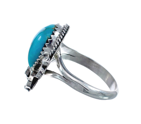 Turquoise Sterling Silver Navajo Leaf Ring Size 8-1/4 AX127739