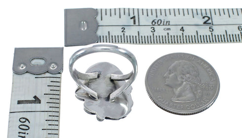 Turquoise Sterling Silver Navajo Leaf Ring Size 7-1/4 AX127763