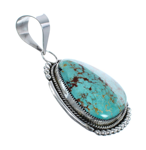 Native American Zuni Genuine Sterling Silver Turquoise Pendant AX127965