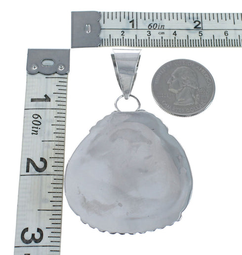 Native American Zuni Genuine Sterling Silver Turquoise Pendant AX127965