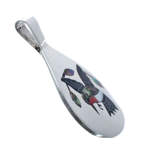 Hummingbird Multicolor Authentic Sterling Silver Zuni Pendant AX127957