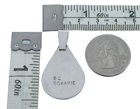 Hummingbird Multicolor Authentic Sterling Silver Zuni Pendant AX127957