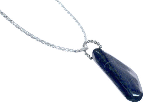 Native American Sterling Silver Lapis Italian Rope Chain 18-1/8" Necklace Pendant Set AX128040