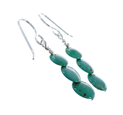 Sterling Silver Turquoise Bead Hook Dangle Earrings AX128058