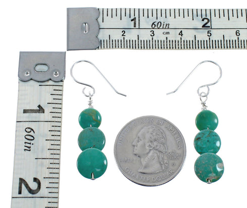 Sterling Silver Turquoise Bead Hook Dangle Earrings AX128058