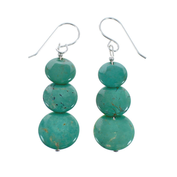 Sterling Silver Turquoise Bead Hook Dangle Earrings AX128059