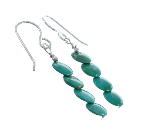 Sterling Silver Turquoise Bead Hook Dangle Earrings AX128060