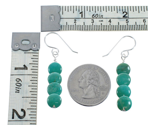 Sterling Silver Turquoise Bead Hook Dangle Earrings AX128060