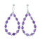Sterling Silver Amethyst Bead Post Dangle Earrings AX128085