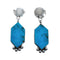 Navajo Turquoise Sterling Silver Post Dangle Earrings AX128098