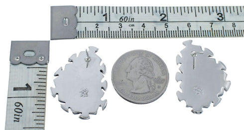 Native American Sterling Silver Turquoise Post Earrings AX128150