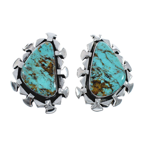 Native American Sterling Silver Turquoise Post Earrings AX128159