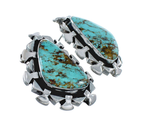 Native American Sterling Silver Turquoise Post Earrings AX128159