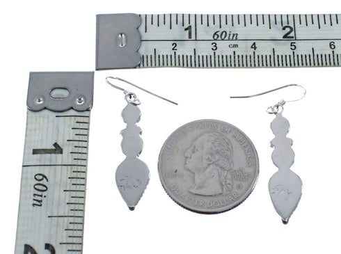 Sterling Silver Opal Navajo Hook Dangle Earrings AX128174