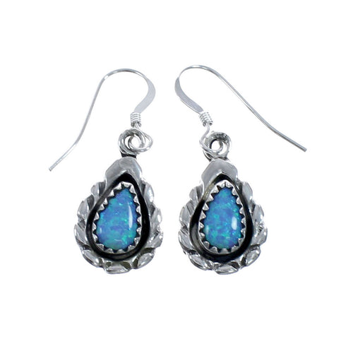 Sterling Silver Blue Opal Navajo Dangle Earring AX128175