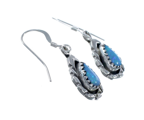 Sterling Silver Blue Opal Navajo Dangle Earring AX128175