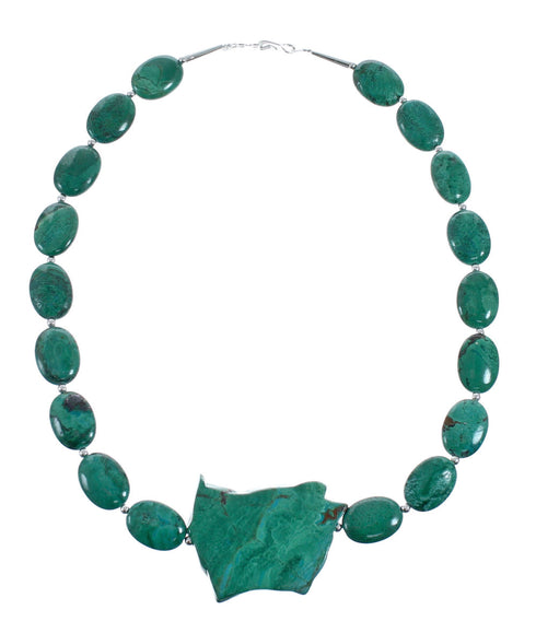 Sterling Silver Chrysocolla Bead Necklace AX128235