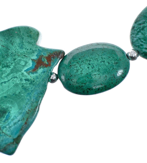 Sterling Silver Chrysocolla Bead Necklace AX128235