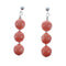 Sterling Silver Navajo Pink Coral Bead Post Dangle Earrings AX128197