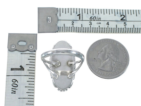 Native American Onyx Sterling Silver Ring Size 9-1/4 AX128256